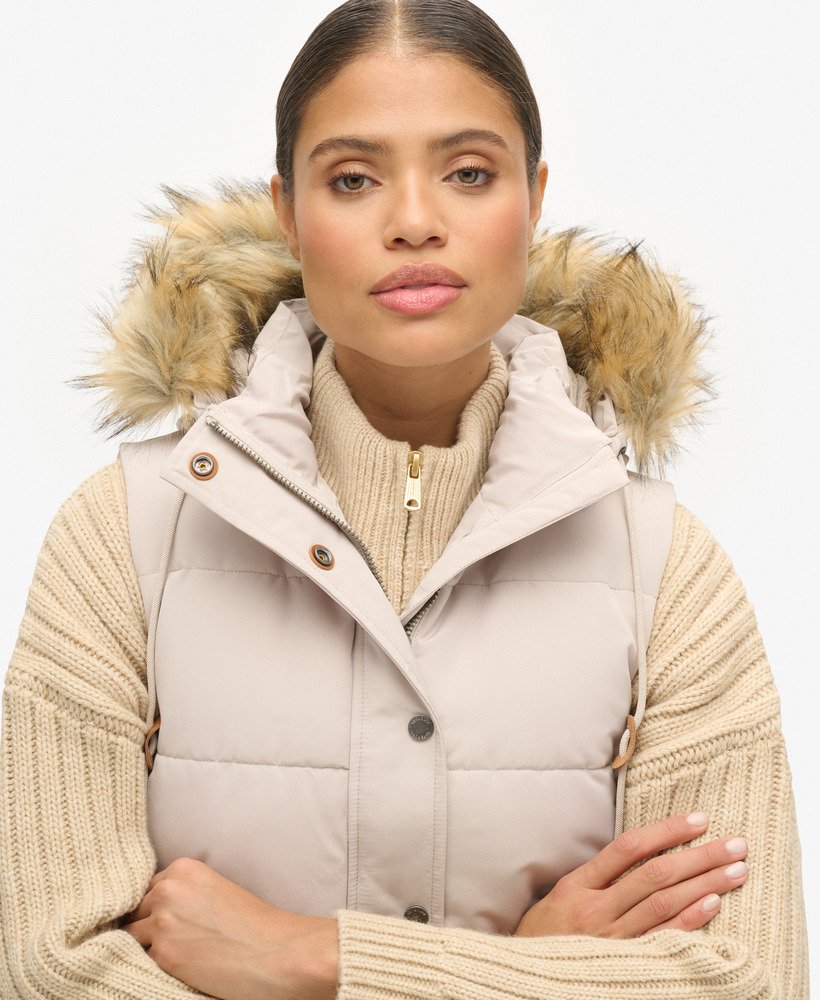 kamizelka puchowa everest faux fur puffer w kolorze chateau gray