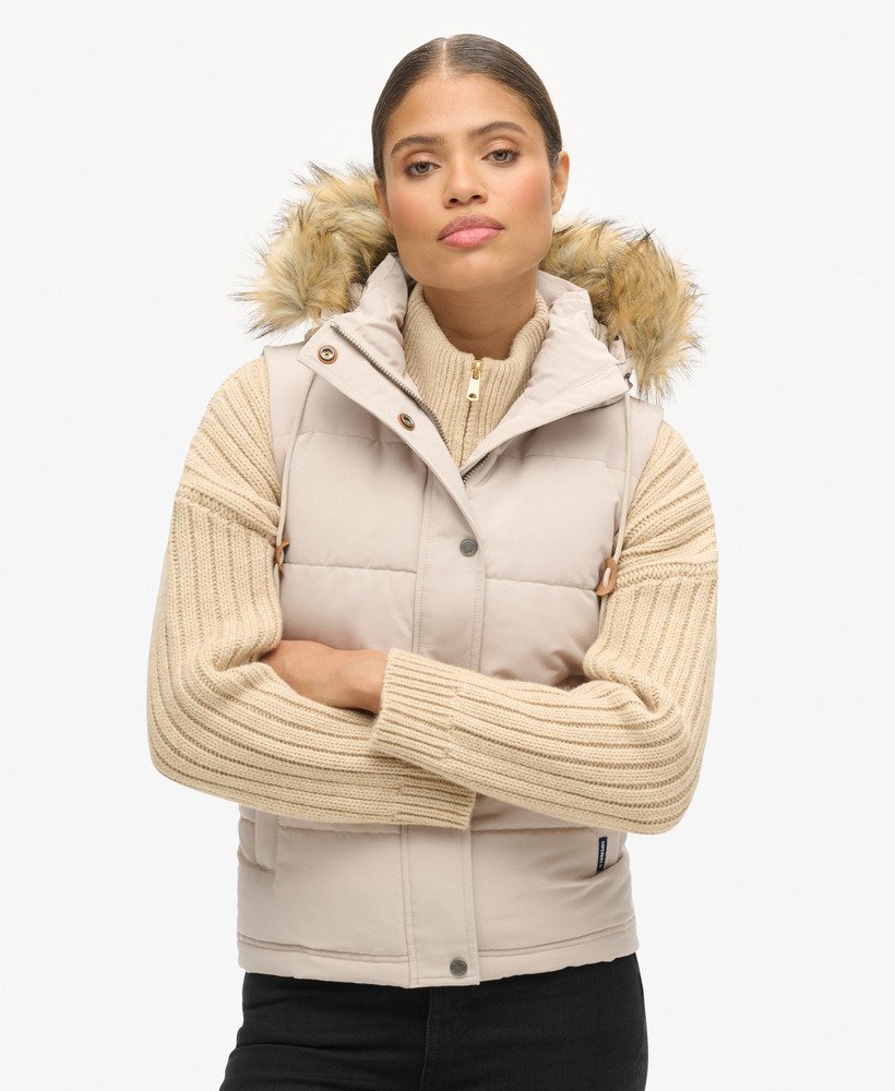 kamizelka puchowa everest faux fur puffer w kolorze chateau gray