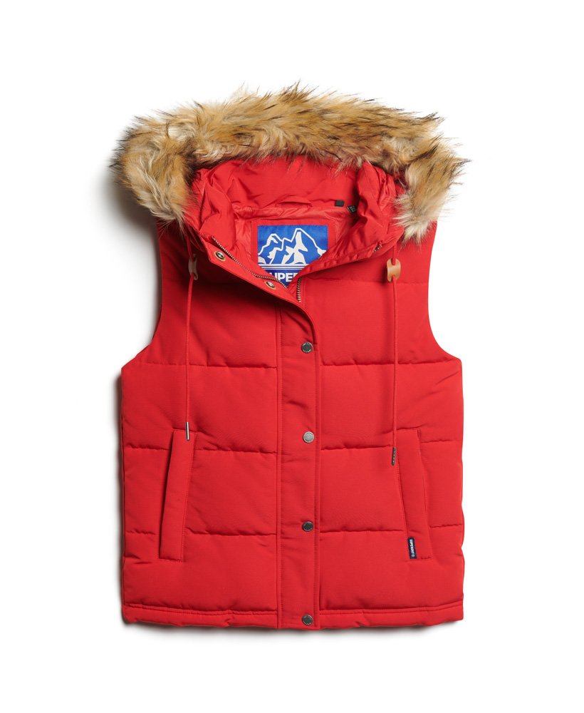 kamizelka puchowa everest faux fur puffer w kolorze varsity red