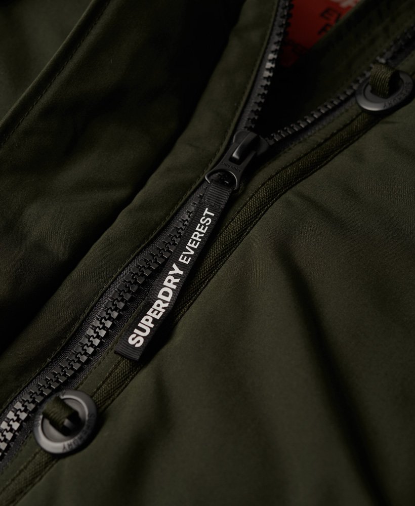 kurtka parka z kapturem ze sztucznego futra everest w kolorze abyss khaki