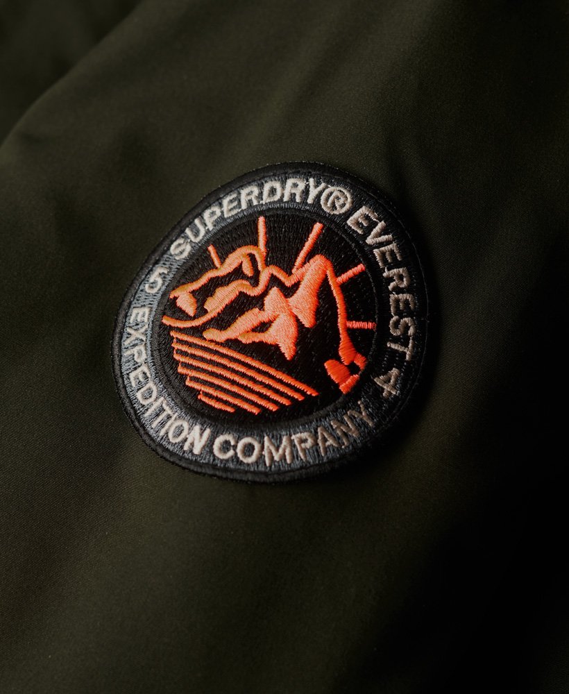 kurtka parka z kapturem ze sztucznego futra everest w kolorze abyss khaki