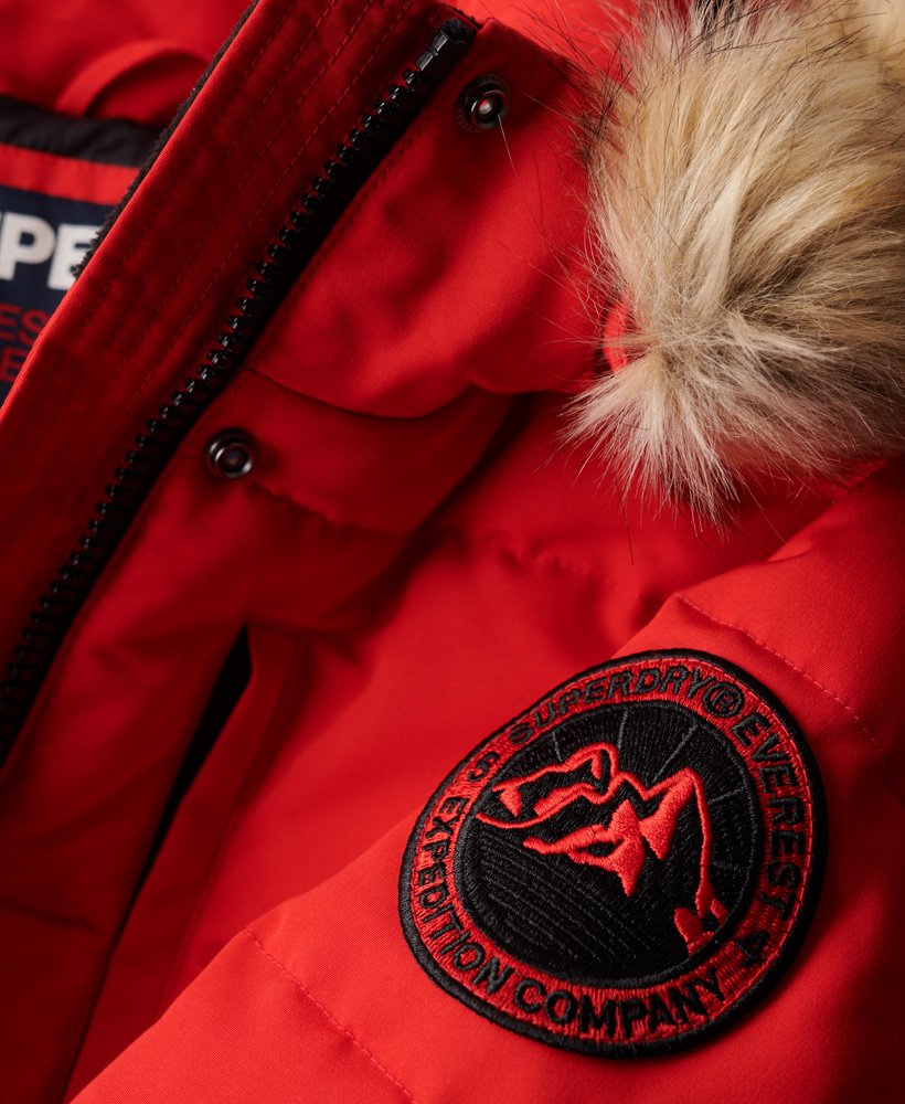 kurtka bomberka z kapturem everest w kolorze czerwonym o wysokim ryzyku