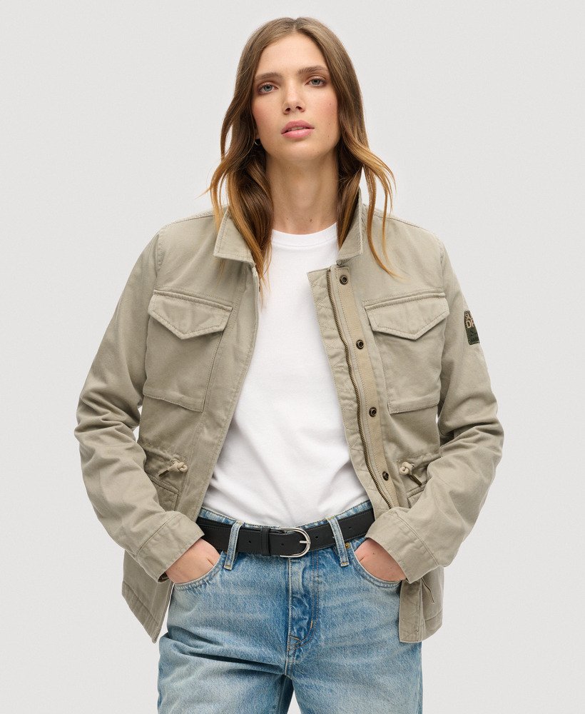 haftowana kurtka wojskowa m65 w kolorze khaki vintage