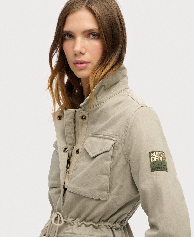 haftowana kurtka wojskowa m65 w kolorze khaki vintage