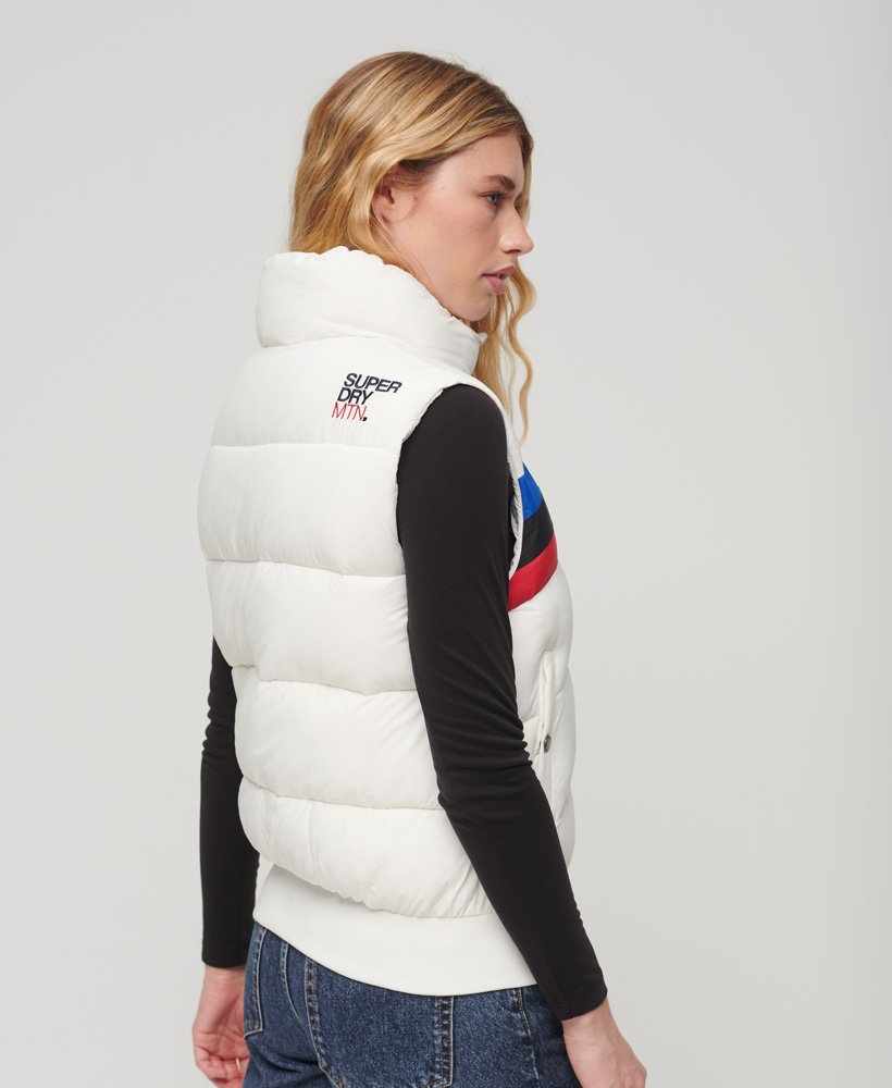 kamizelka puchowa retro panel w kolorze new chalk white