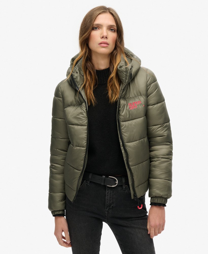 kurtka pikowana typu bomber w kolorze dusty olive