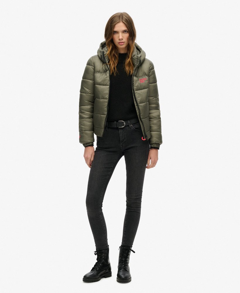 kurtka pikowana typu bomber w kolorze dusty olive