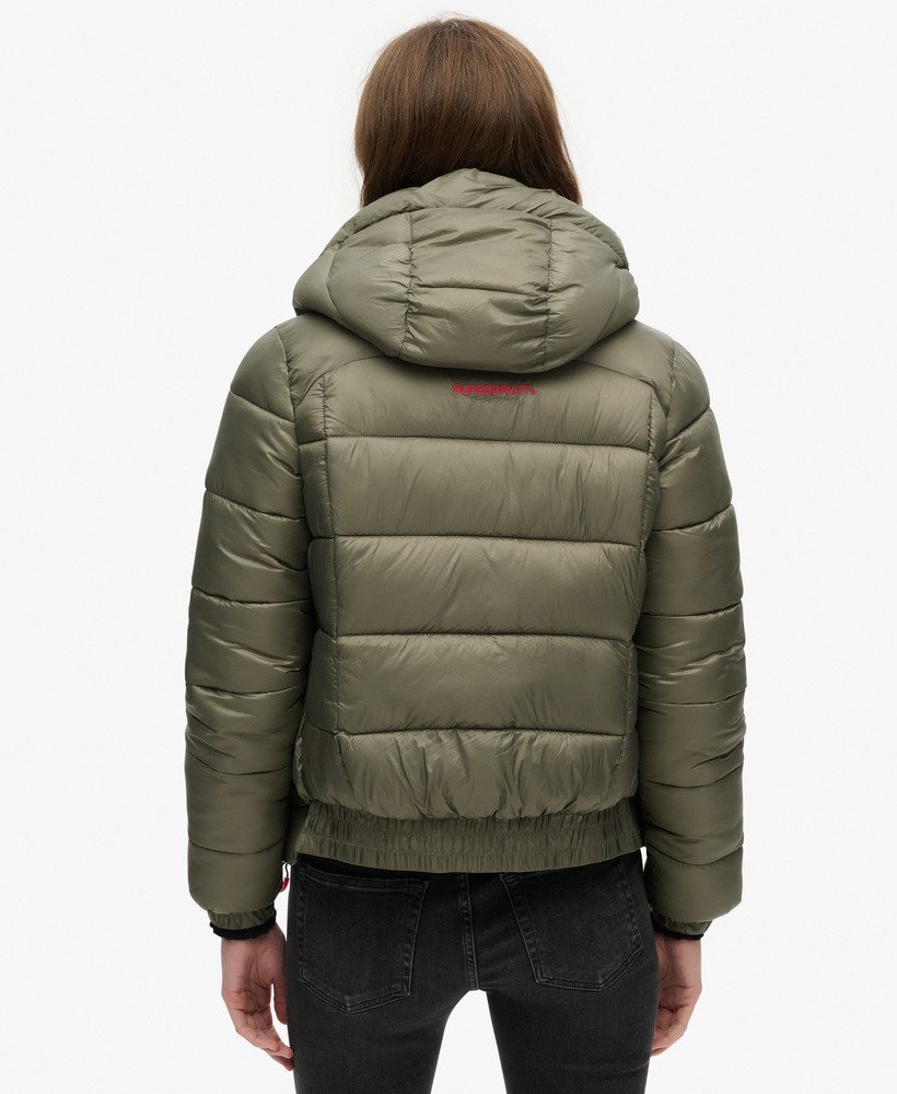 kurtka pikowana typu bomber w kolorze dusty olive