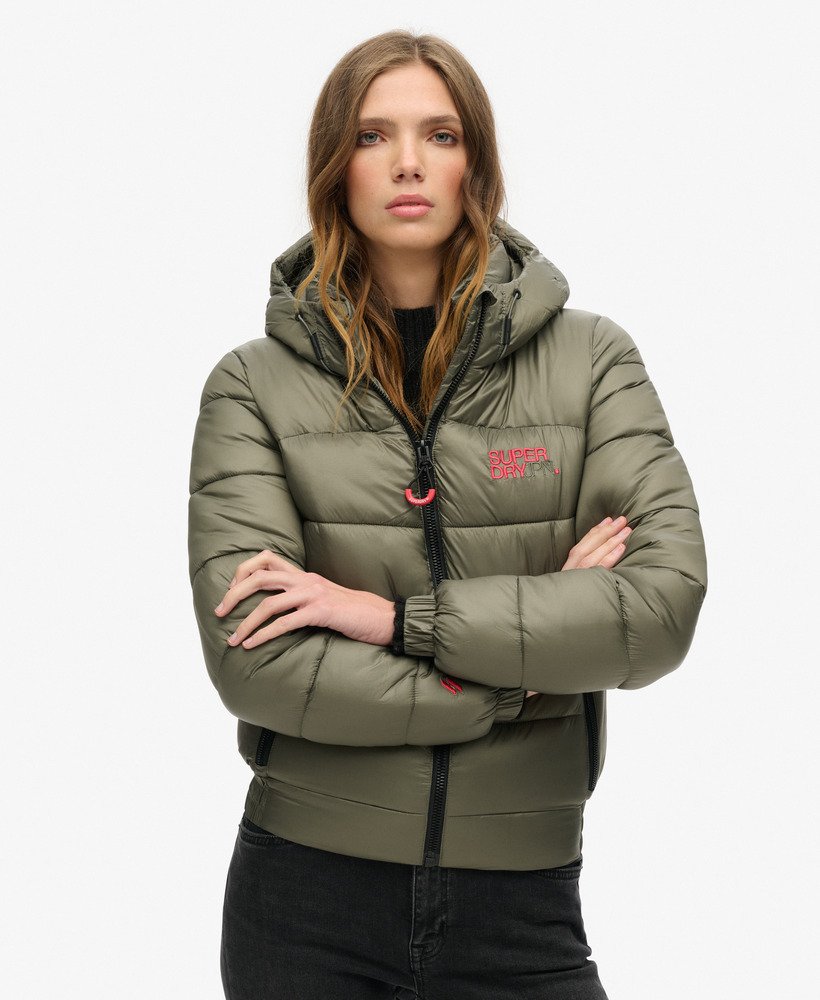 kurtka pikowana typu bomber w kolorze dusty olive