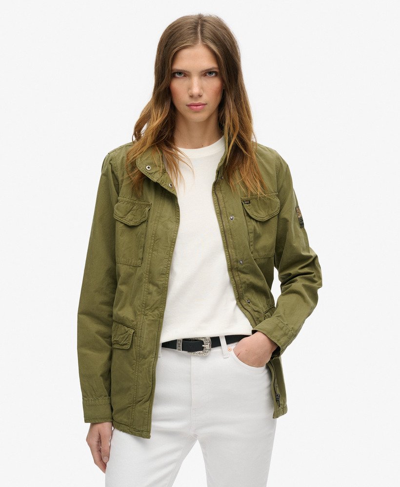 kurtka wojskowa st tropez m65 z zdobieniami w kolorze ciemnego khaki