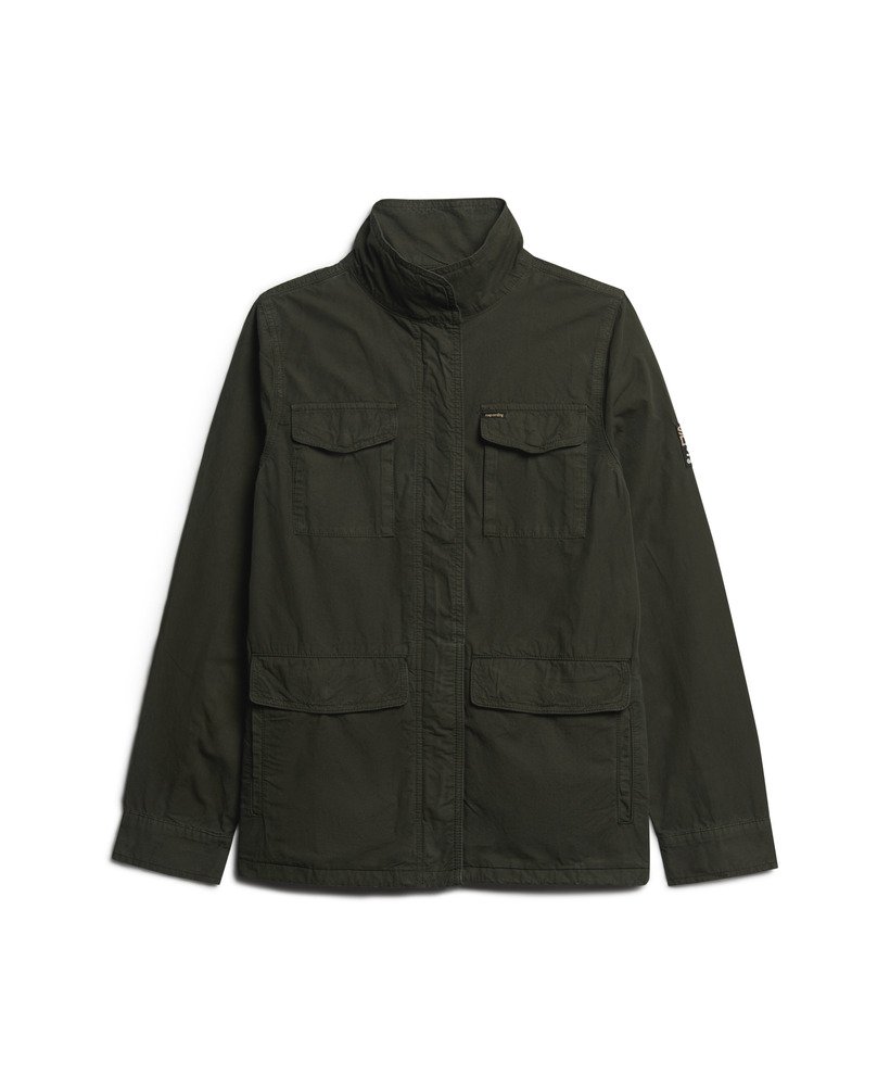 kurtka wojskowa st tropez m65 z ozdobnymi zdobieniami w kolorze oliwkowo-zielonym z kolekcji surplus goods