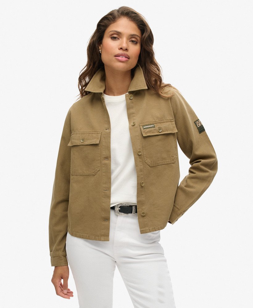 kurtka wojskowa z zdobieniami w kolorze khaki