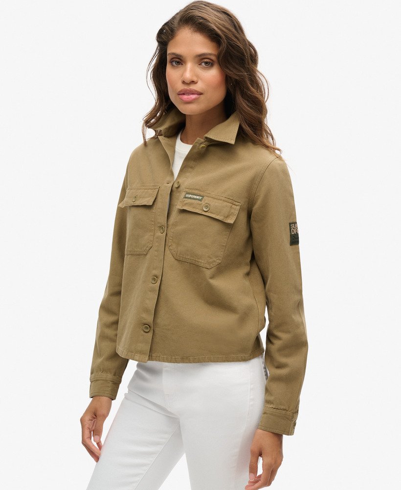 kurtka wojskowa z zdobieniami w kolorze khaki