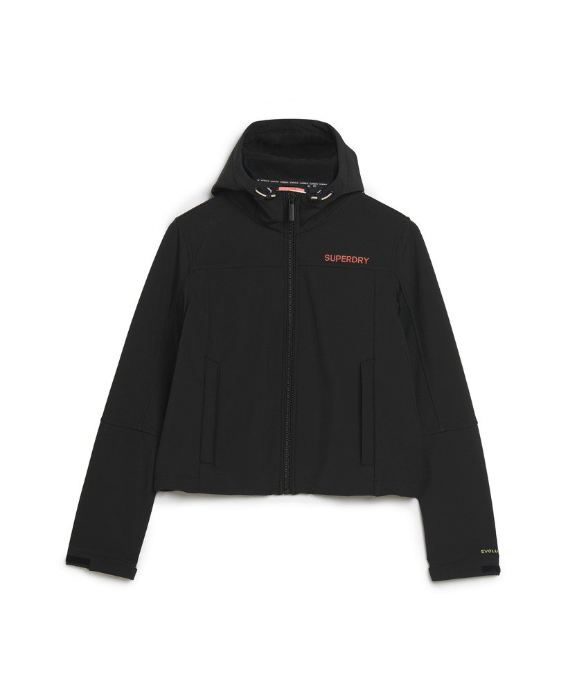 kurtka trekker z kapturem soft shell w kolorze czarnym