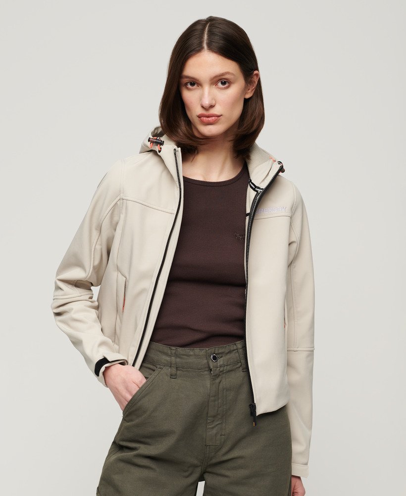 kurtka trekker z kapturem soft shell w kolorze chateau gray