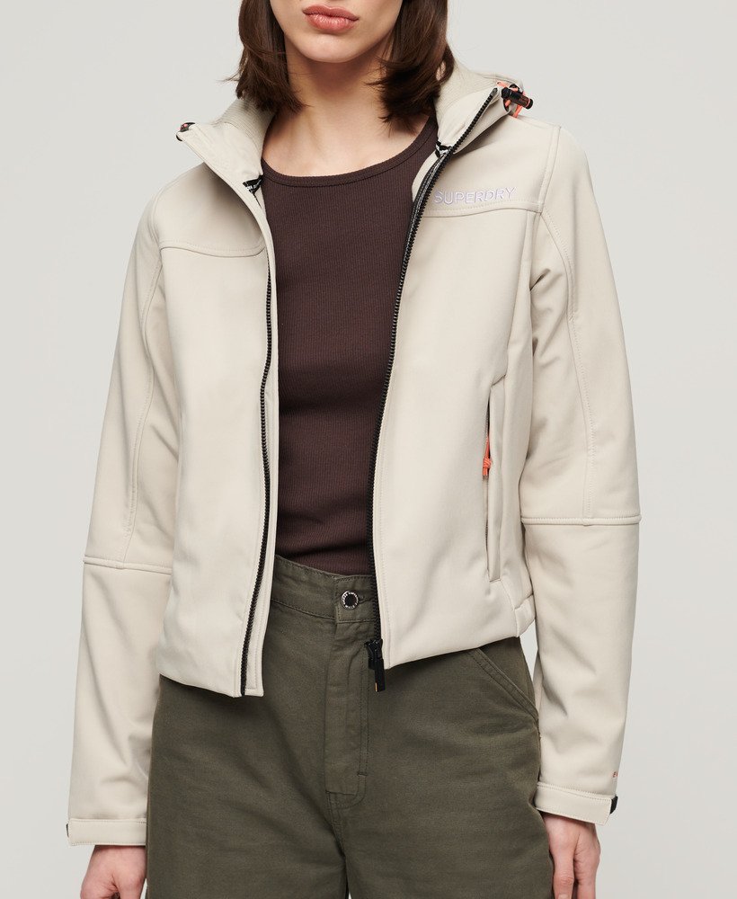 kurtka trekker z kapturem soft shell w kolorze chateau gray