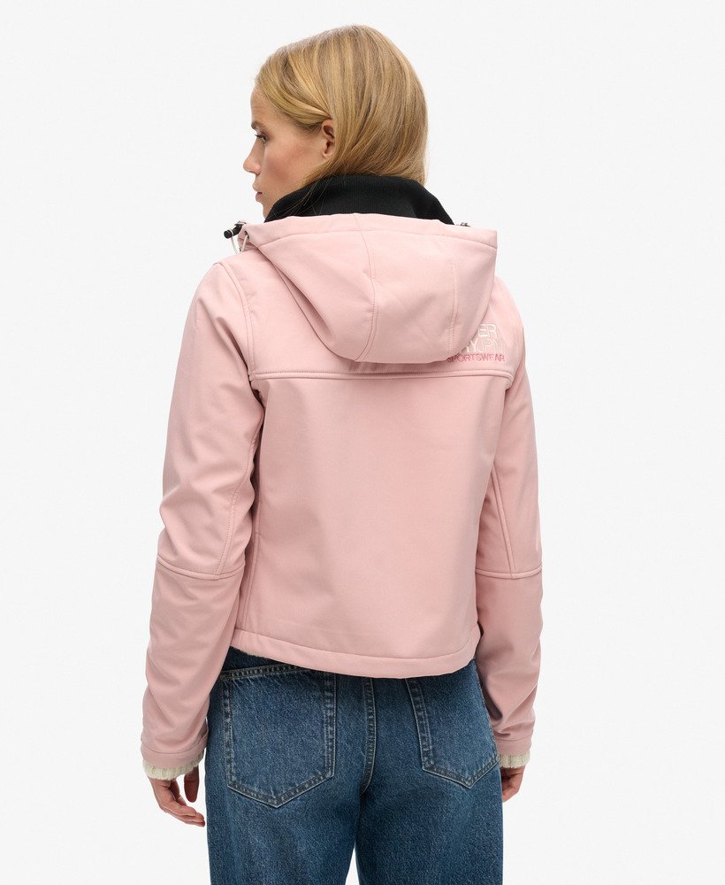 kurtka trekker z kapturem soft shell w kolorze różu vintage