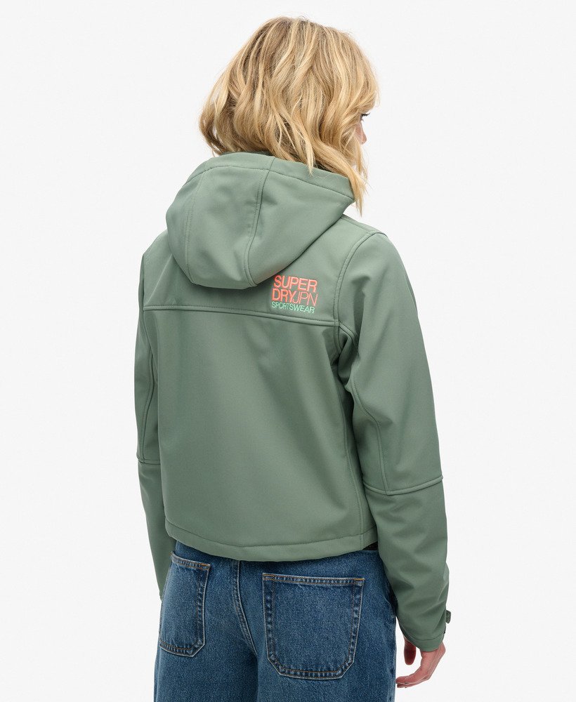 kurtka trekker z kapturem soft shell w kolorze laurel khaki