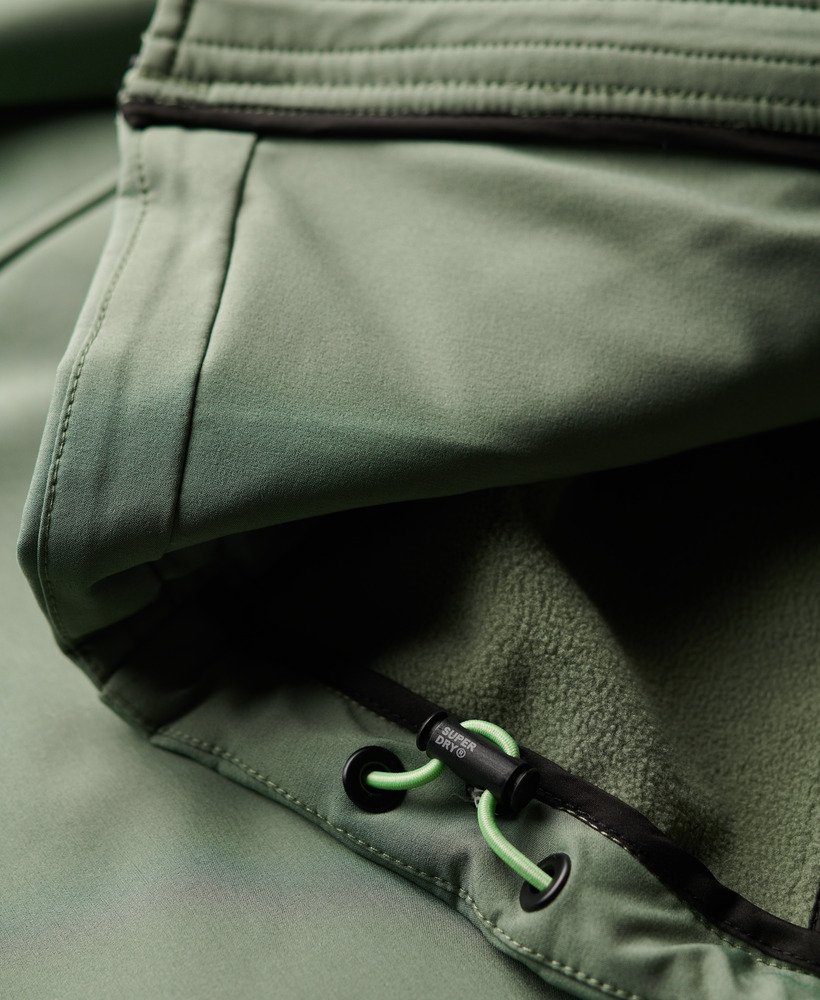 kurtka trekker z kapturem soft shell w kolorze laurel khaki
