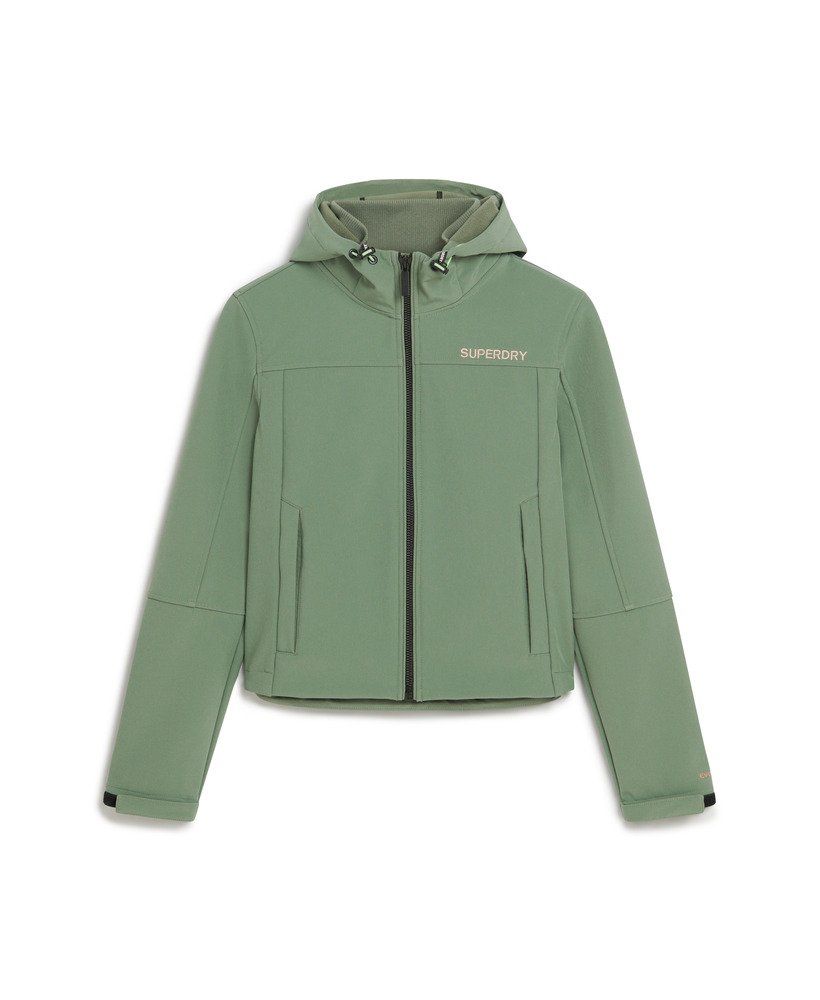 kurtka trekker z kapturem soft shell w kolorze laurel khaki