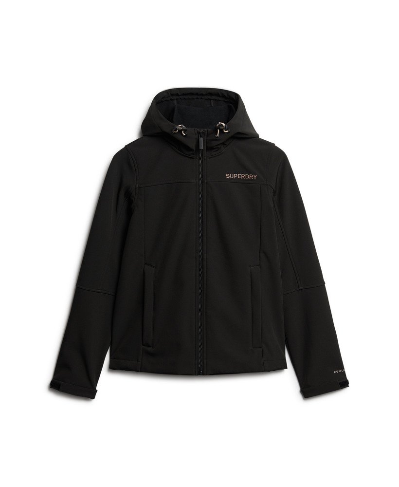 kurtka typu softshell z kapturem w kolorze czarnym