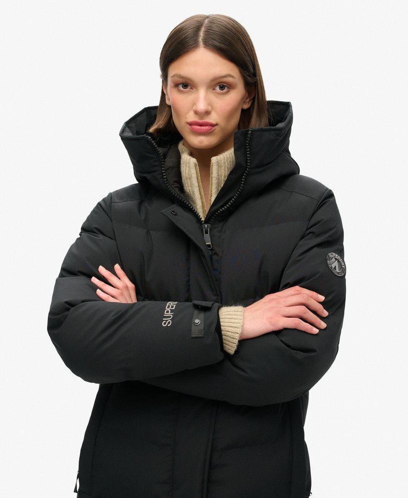 płaszcz city chevron padded longline w kolorze czarnym