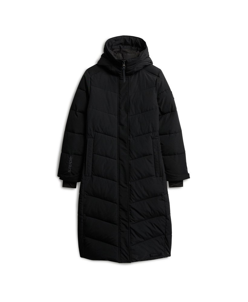 płaszcz city chevron padded longline w kolorze czarnym