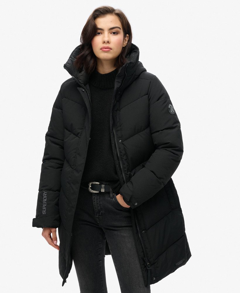 kurtka parka city chevron padded w kolorze czarnym