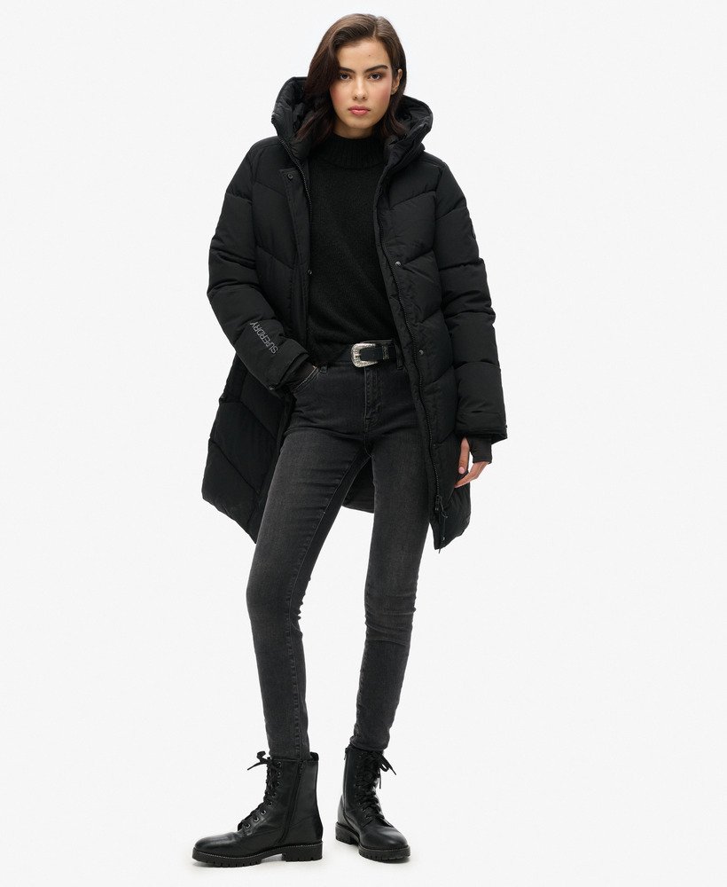 kurtka parka city chevron padded w kolorze czarnym