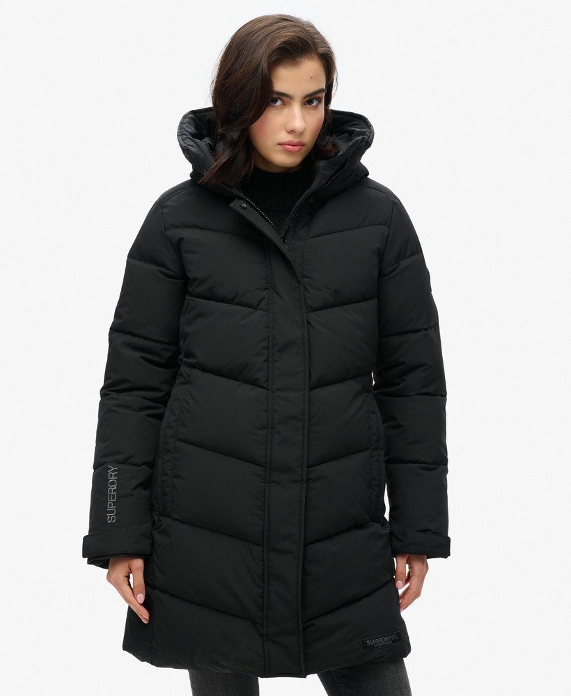 kurtka parka city chevron padded w kolorze czarnym
