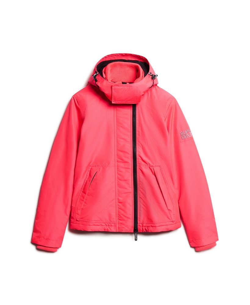 kurtka wiatrówka z kapturem mountain w kolorze hyper fire pink