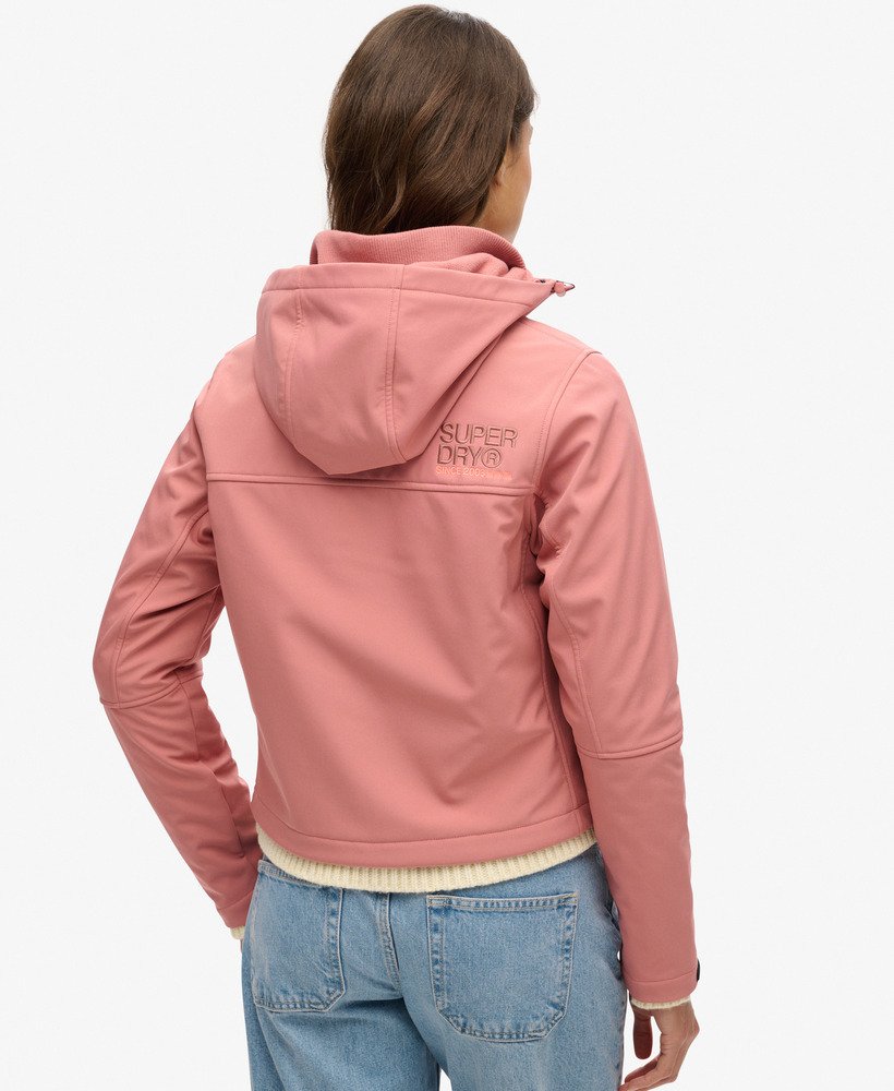 kurtka trekker z kapturem soft shell w kolorze withered rose
