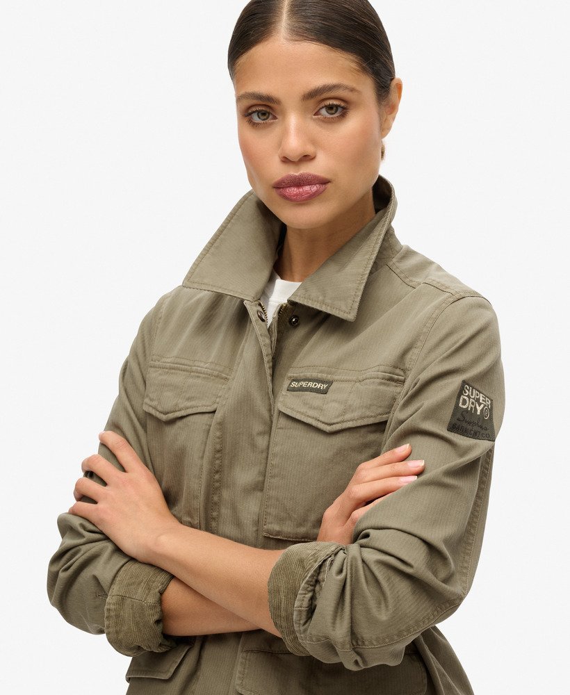 haftowana kurtka wojskowa m65 w kolorze khaki mchu
