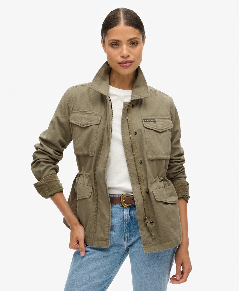 haftowana kurtka wojskowa m65 w kolorze khaki mchu
