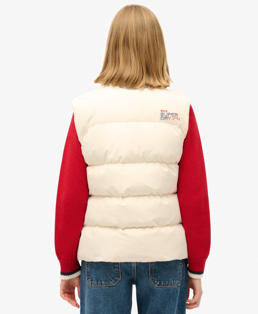 sportowa pikowana kamizelka w kolorze off white