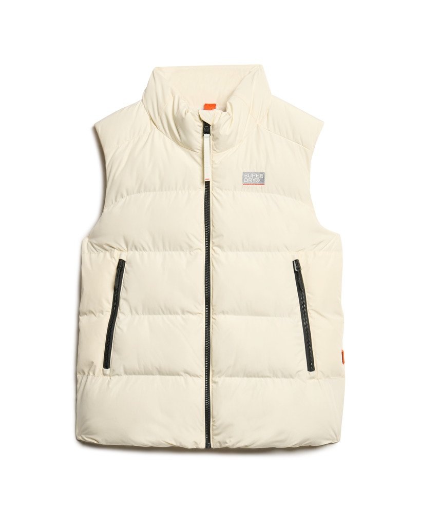 sportowa pikowana kamizelka w kolorze off white