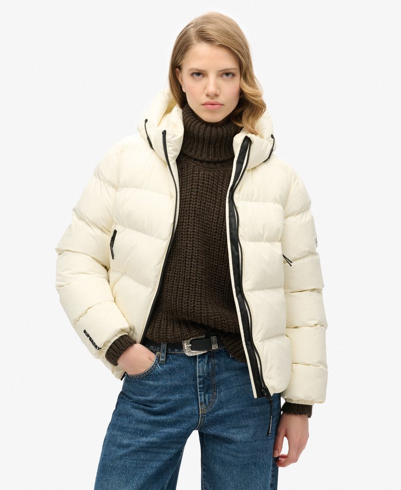 kurtka sportowa z kapturem w kolorze off white