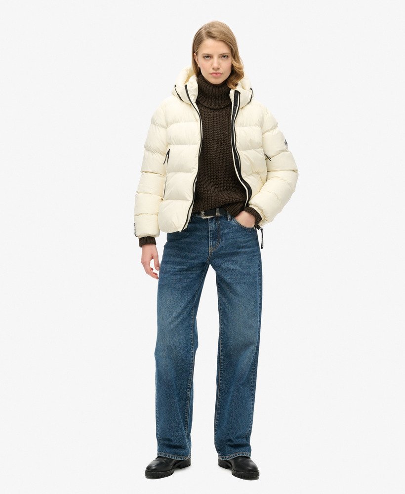 kurtka sportowa z kapturem w kolorze off white