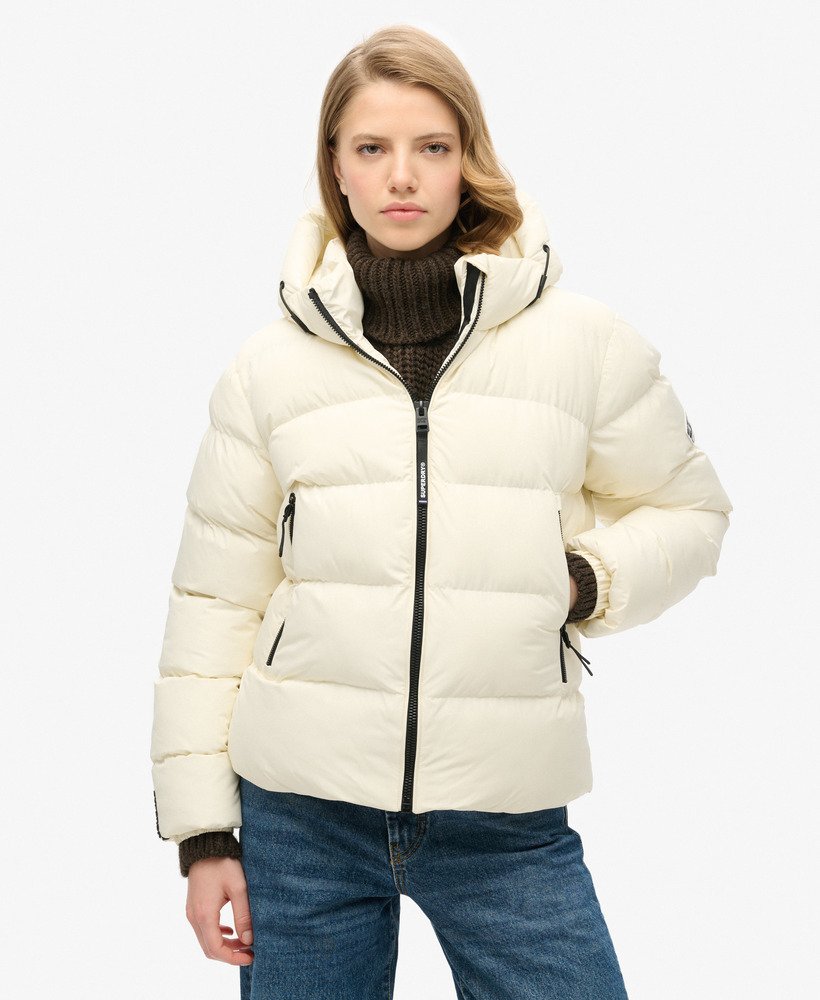 kurtka sportowa z kapturem w kolorze off white