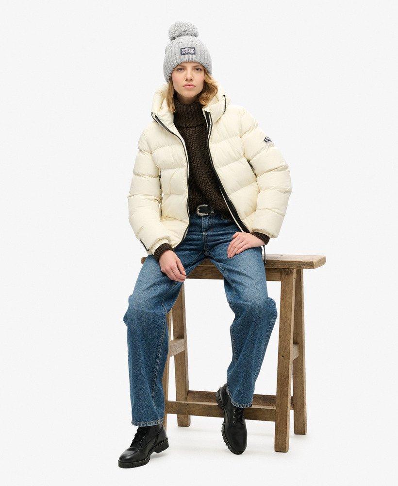 kurtka sportowa z kapturem w kolorze off white