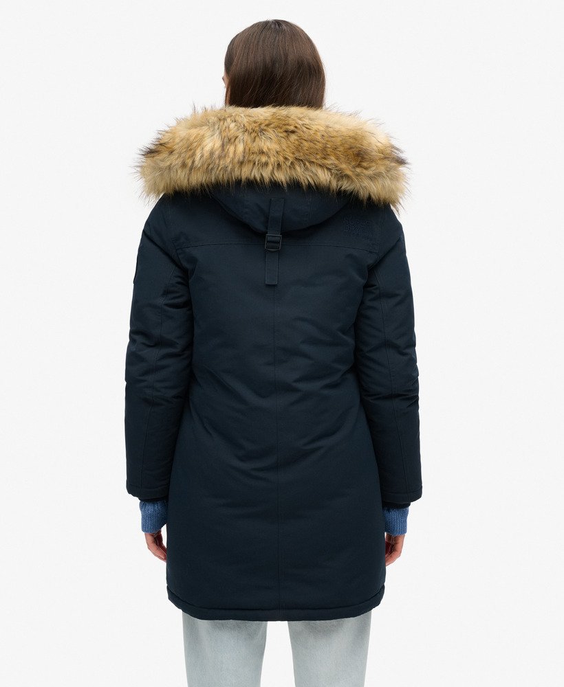 płaszcz parka ze sztucznego futra everest w kolorze nordyckim chromowanym w kolorze granatowym
