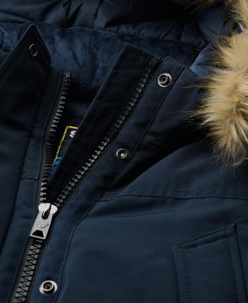 płaszcz parka ze sztucznego futra everest w kolorze nordyckim chromowanym w kolorze granatowym