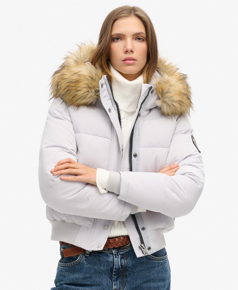 kurtka typu bomber z kapturem everest w kolorze moonlight grey