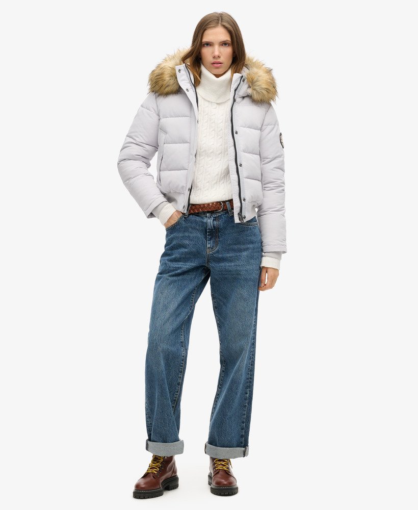 kurtka typu bomber z kapturem everest w kolorze moonlight grey