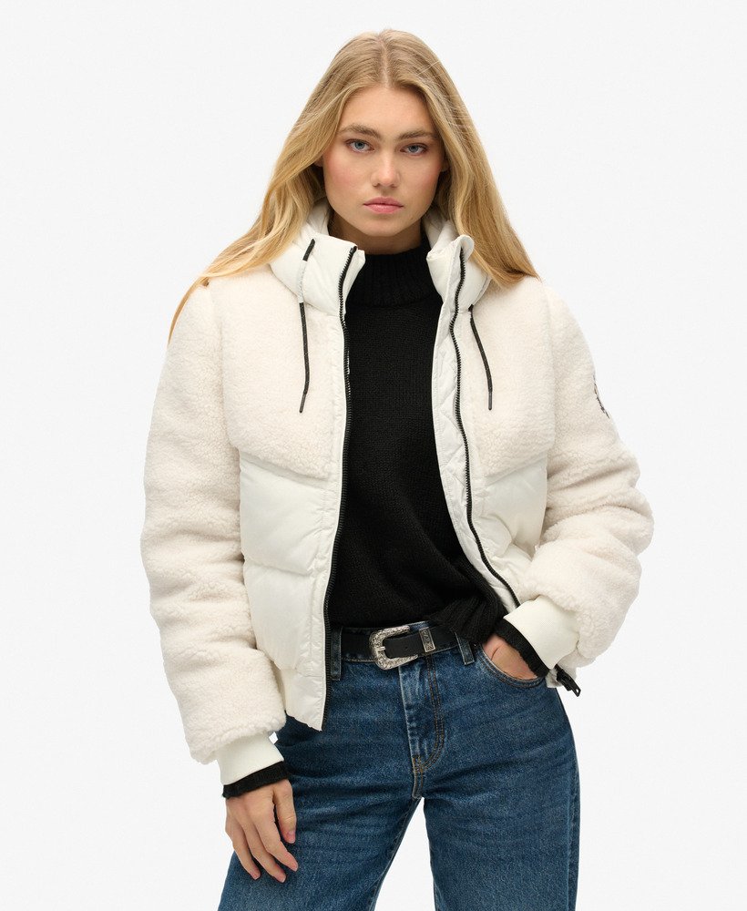 kurtka hybrydowa everest bomber w kolorze off white