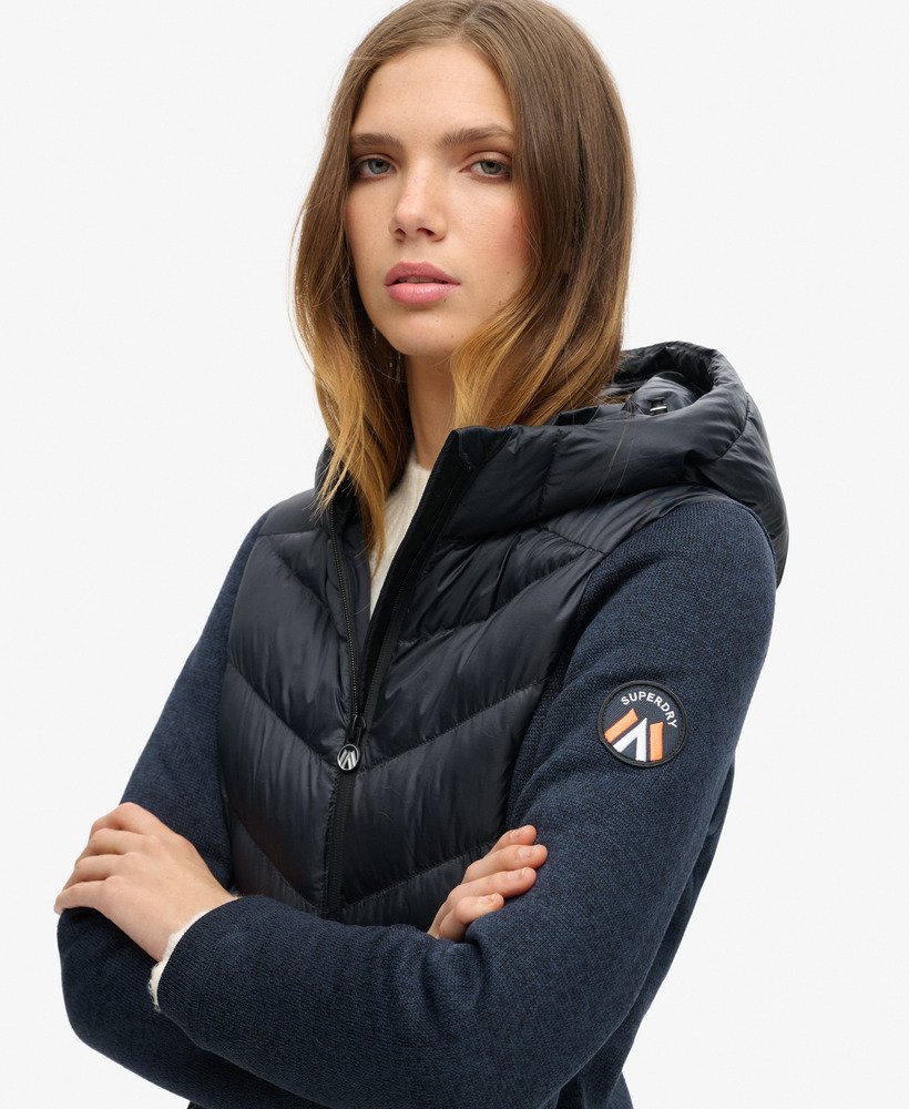 kurtka hybrydowa storm knit z kapturem w kolorze granatowym eclipse