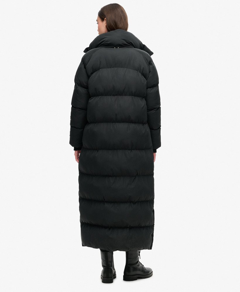 długa pikowana kurtka maxi longline w kolorze czarnym