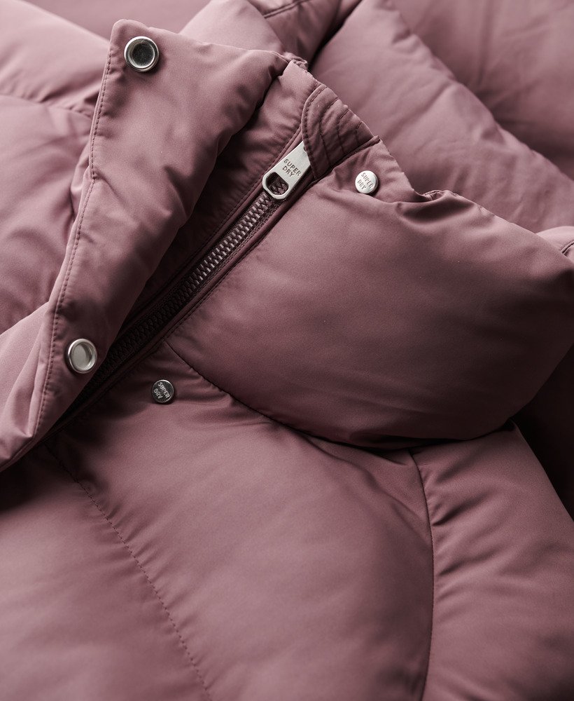 długi pikowany płaszcz maxi longline w kolorze flint purple