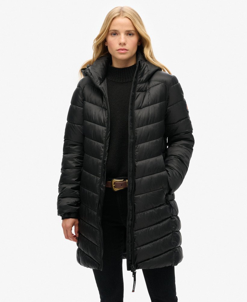 płaszcz fuji mid padded z kapturem w kolorze czarnym