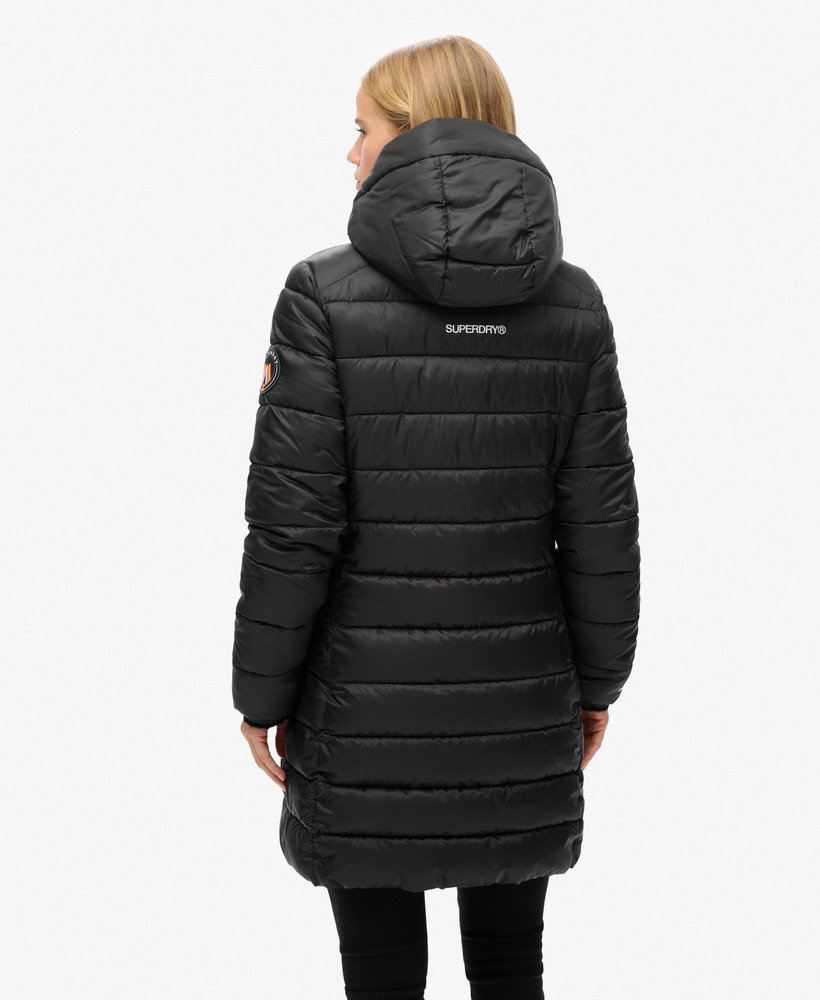 płaszcz fuji mid padded z kapturem w kolorze czarnym